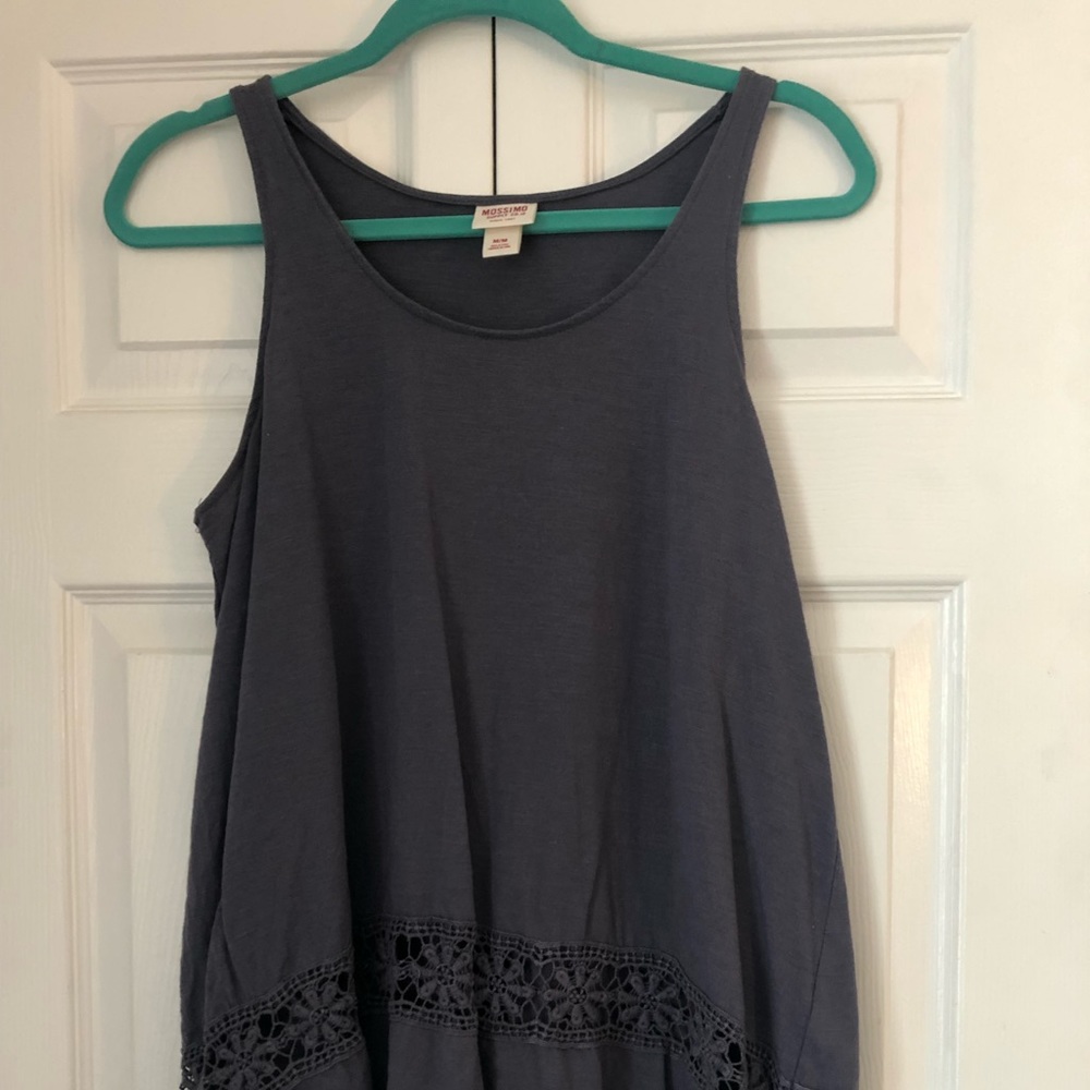 High-Low Heather Gray Tank atop